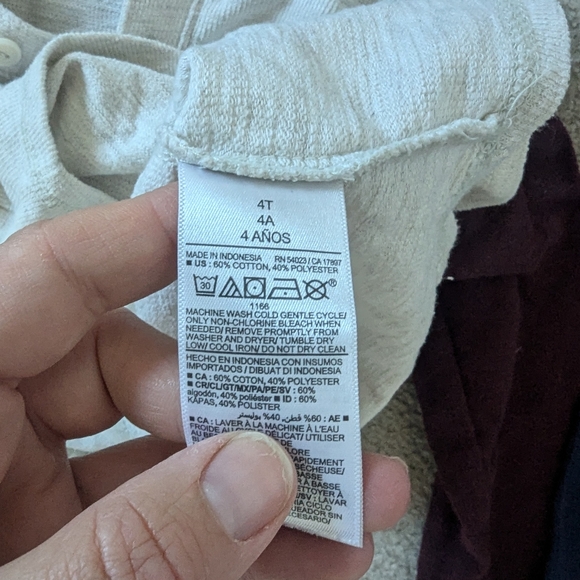 2 Waffle Long Sleeved 4T Hooded Shirts - Picture 6 of 8